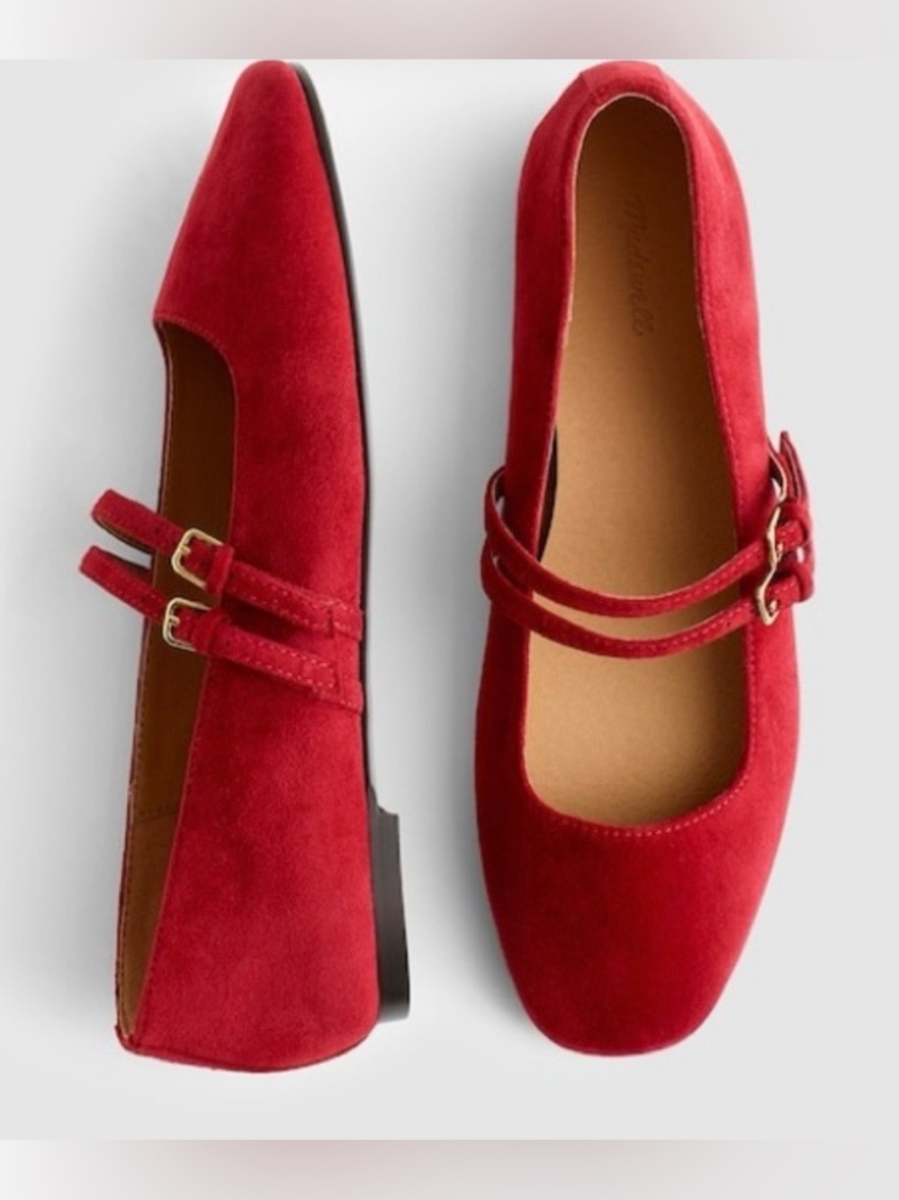 NWT Madewell The Greta Double Strap Suede Ballet Flat Size 8.5 ♥️♥️